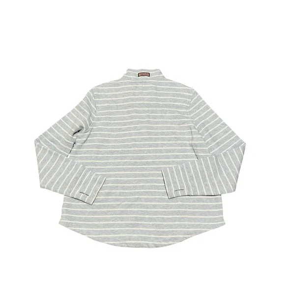 Vineyard Vines Martha's Light Blue Striped Half Zip Pullover Thumbholes Sz L - Picture 3 of 6